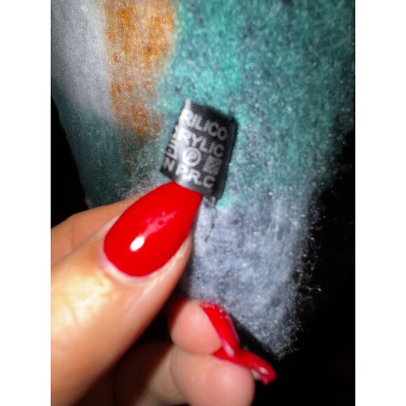 Chunky Plaid Scarf With Fringes In Orange Green & White Preppy Classic Bohemian - Picture 6 of 6